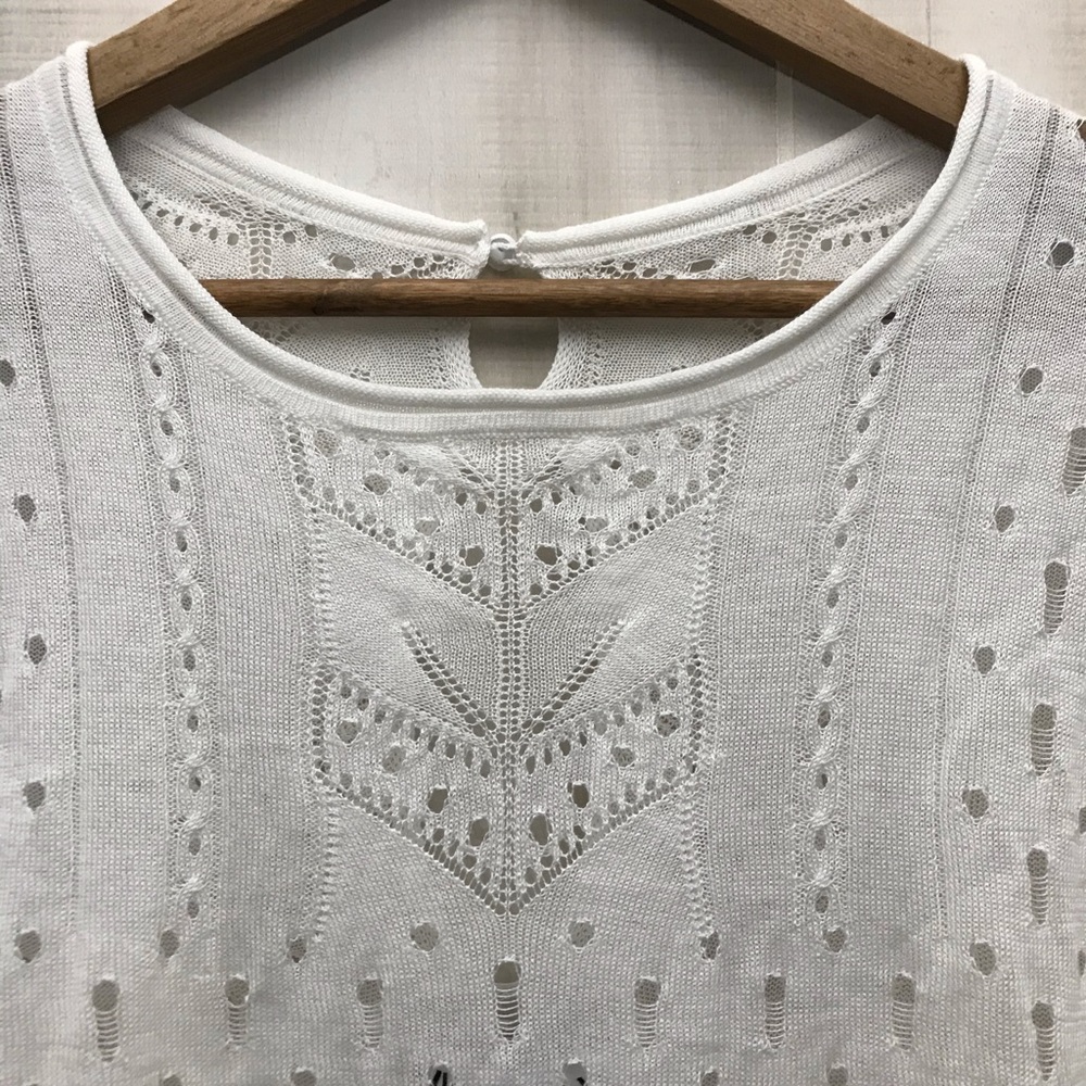 NWT Wildfox crochet tunic sweater bell sleeves - Picture 5 of 6